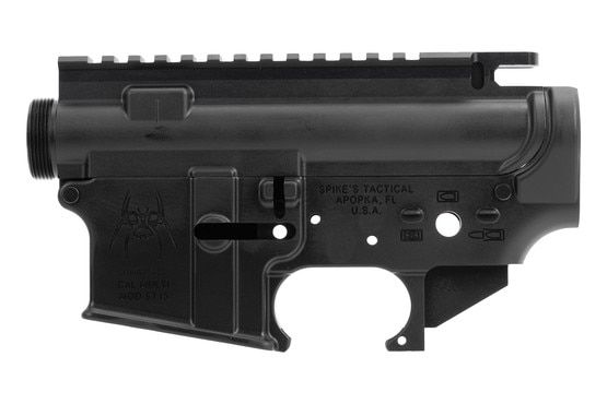 Spike's Tactical Stripped Spider receiver set with black hardcoat anodized finish
